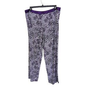 Alfani Intimates Leopard Print Pajama Sleep Pants Womens Plus XXL Purple Black
